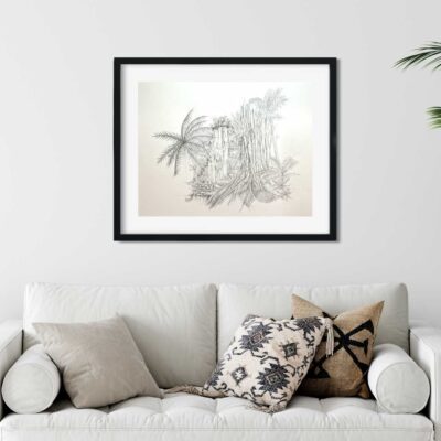 Tranquil Rainforest Pencil Drawing Limited Edition Print