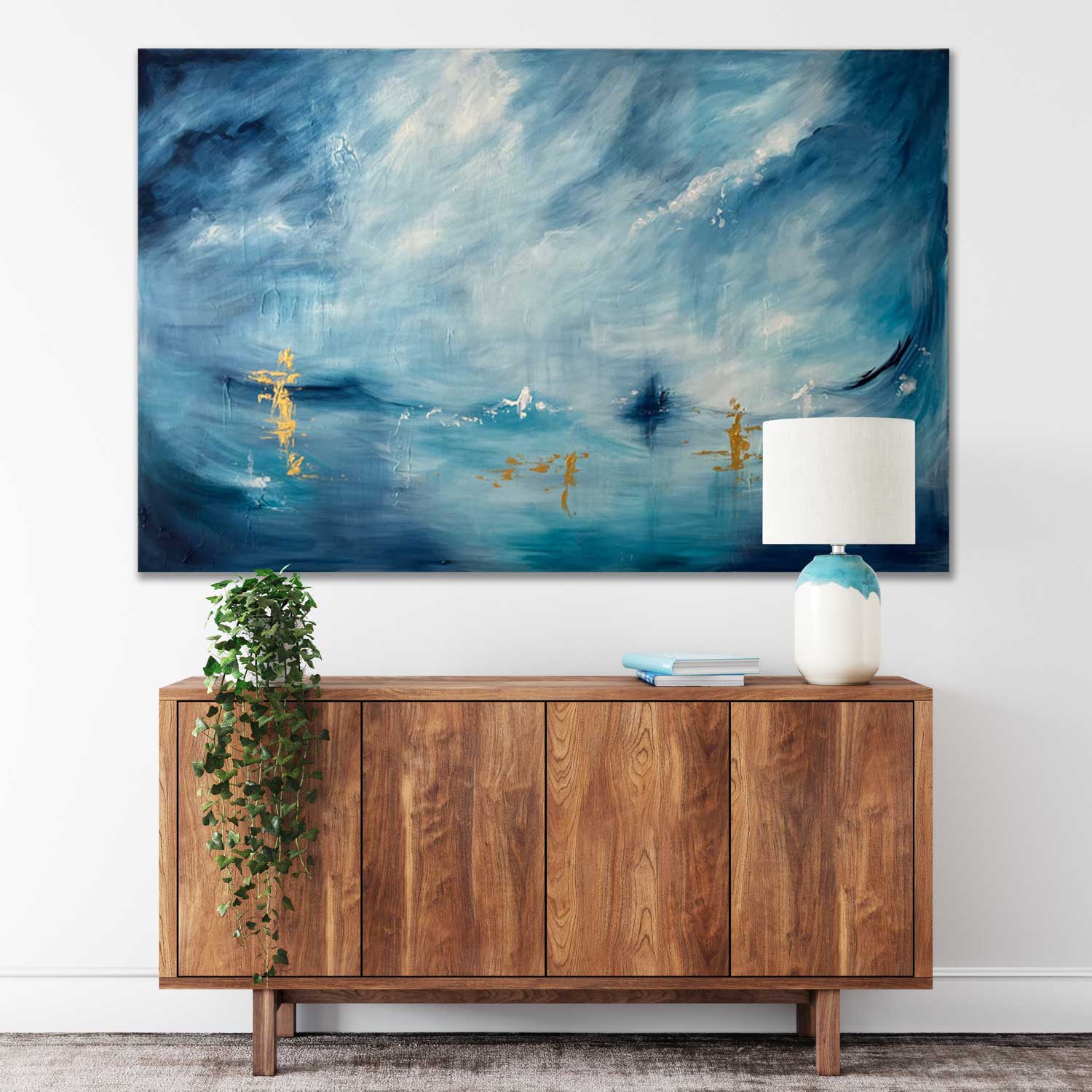 Ocean Blue Acrylic Painting